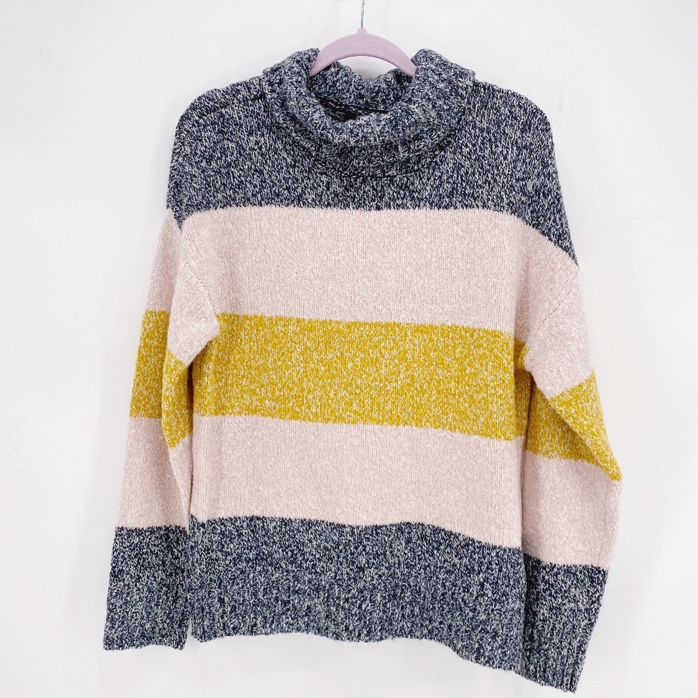 Olivia Sky Bold Striped Turtleneck Sweater